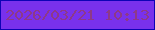 文字の大きさ：3、枠の色：0e03b6、背景の色：7931ec、文字の色：8d3989 無料ブログパーツのブログ時計