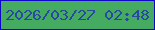 文字の大きさ：3、枠の色：0e07c5、背景の色：44ab60、文字の色：2749a3 無料ブログパーツのブログ時計