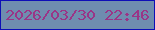 文字の大きさ：2、枠の色：0e0eb7、背景の色：6f8daf、文字の色：9a3587 無料ブログパーツのブログ時計