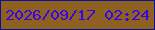 文字の大きさ：1、枠の色：0e0f9c、背景の色：8d6221、文字の色：3a03eb 無料ブログパーツのブログ時計
