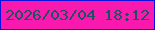 文字の大きさ：4、枠の色：0e10dc、背景の色：f919af、文字の色：1c515f 無料ブログパーツのブログ時計