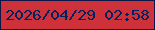 文字の大きさ：1、枠の色：0e1549、背景の色：cf313b、文字の色：02225f 無料ブログパーツのブログ時計