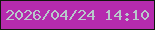 文字の大きさ：3、枠の色：0e180c、背景の色：b52bae、文字の色：b8c8cb 無料ブログパーツのブログ時計