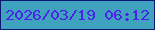 文字の大きさ：3、枠の色：0e1972、背景の色：3fa3c0、文字の色：4a23eb 無料ブログパーツのブログ時計