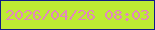 文字の大きさ：3、枠の色：0e1c87、背景の色：bdeb33、文字の色：e387bd 無料ブログパーツのブログ時計