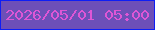 文字の大きさ：2、枠の色：0e1ef5、背景の色：6d4fb8、文字の色：de56d6 無料ブログパーツのブログ時計
