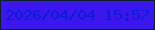 文字の大きさ：1、枠の色：0e1f29、背景の色：3b17ec、文字の色：0c19da 無料ブログパーツのブログ時計