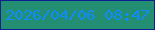 文字の大きさ：1、枠の色：0e1f93、背景の色：248e72、文字の色：0e8cfd 無料ブログパーツのブログ時計
