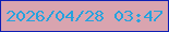 文字の大きさ：3、枠の色：0e1fb5、背景の色：d9a4af、文字の色：25a2de 無料ブログパーツのブログ時計