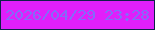 文字の大きさ：1、枠の色：0e2148、背景の色：e01ffa、文字の色：846bf9 無料ブログパーツのブログ時計