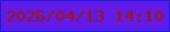文字の大きさ：2、枠の色：0e21dc、背景の色：621ae9、文字の色：a01603 無料ブログパーツのブログ時計