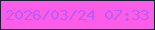 文字の大きさ：4、枠の色：0e252d、背景の色：fb5de9、文字の色：bb5bf2 無料ブログパーツのブログ時計