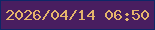 文字の大きさ：3、枠の色：0e2767、背景の色：491e60、文字の色：e5b46c 無料ブログパーツのブログ時計