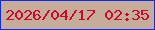 文字の大きさ：5、枠の色：0e29f3、背景の色：c6ad9a、文字の色：cd062d 無料ブログパーツのブログ時計