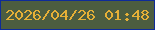 文字の大きさ：2、枠の色：0e2b99、背景の色：4c5d40、文字の色：e6b037 無料ブログパーツのブログ時計