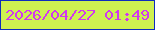 文字の大きさ：2、枠の色：0e2dbd、背景の色：cef150、文字の色：d137ef 無料ブログパーツのブログ時計