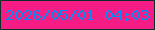 文字の大きさ：2、枠の色：0e2e29、背景の色：f51c86、文字の色：068bf2 無料ブログパーツのブログ時計