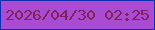 文字の大きさ：1、枠の色：0e2eb1、背景の色：a84dd3、文字の色：861f57 無料ブログパーツのブログ時計