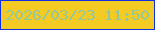 文字の大きさ：1、枠の色：0e30e3、背景の色：f3cb23、文字の色：96c69b 無料ブログパーツのブログ時計