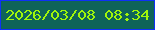 文字の大きさ：2、枠の色：0e31f7、背景の色：0e6459、文字の色：a0f60a 無料ブログパーツのブログ時計