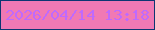 文字の大きさ：2、枠の色：0e3672、背景の色：f179b4、文字の色：bf6afc 無料ブログパーツのブログ時計