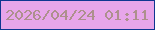 文字の大きさ：1、枠の色：0e3791、背景の色：e7a6ea、文字の色：ad908d 無料ブログパーツのブログ時計