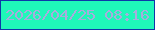 文字の大きさ：4、枠の色：0e37a8、背景の色：1ff7b9、文字の色：a7acdd 無料ブログパーツのブログ時計
