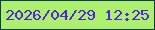 文字の大きさ：4、枠の色：0e3958、背景の色：acf06e、文字の色：4d25db 無料ブログパーツのブログ時計