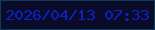 文字の大きさ：5、枠の色：0e3b58、背景の色：090b28、文字の色：0d20c4 無料ブログパーツのブログ時計