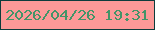 文字の大きさ：4、枠の色：0e3c3c、背景の色：fd9998、文字の色：439468 無料ブログパーツのブログ時計