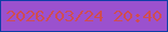 文字の大きさ：2、枠の色：0e3ea6、背景の色：9b51ce、文字の色：cf4d51 無料ブログパーツのブログ時計