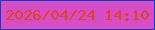 文字の大きさ：5、枠の色：0e3ec1、背景の色：d64dc6、文字の色：db442b 無料ブログパーツのブログ時計