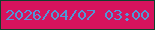 文字の大きさ：5、枠の色：0e412c、背景の色：d6135d、文字の色：4f97d8 無料ブログパーツのブログ時計