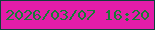 文字の大きさ：4、枠の色：0e413a、背景の色：e31da9、文字の色：177c36 無料ブログパーツのブログ時計