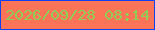 文字の大きさ：1、枠の色：0e41f0、背景の色：fc7457、文字の色：93cc54 無料ブログパーツのブログ時計