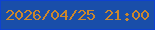 文字の大きさ：5、枠の色：0e42d1、背景の色：194ea9、文字の色：cb872c 無料ブログパーツのブログ時計