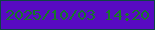 文字の大きさ：3、枠の色：0e4444、背景の色：580ac2、文字の色：17762a 無料ブログパーツのブログ時計