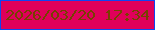 文字の大きさ：2、枠の色：0e45f1、背景の色：df005a、文字の色：774100 無料ブログパーツのブログ時計