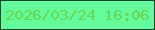 文字の大きさ：3、枠の色：0e4630、背景の色：63fb9c、文字の色：68d351 無料ブログパーツのブログ時計