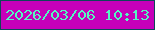 文字の大きさ：3、枠の色：0e4758、背景の色：c600b9、文字の色：54f8c2 無料ブログパーツのブログ時計