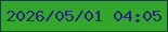 文字の大きさ：2、枠の色：0e482b、背景の色：33a62c、文字の色：282777 無料ブログパーツのブログ時計