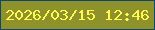文字の大きさ：2、枠の色：0e4870、背景の色：8f912b、文字の色：fffa4f 無料ブログパーツのブログ時計
