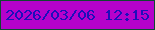 文字の大きさ：4、枠の色：0e4931、背景の色：b502cb、文字の色：1e0ebb 無料ブログパーツのブログ時計