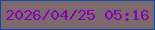 文字の大きさ：5、枠の色：0e4a9e、背景の色：7e6a6e、文字の色：8003b7 無料ブログパーツのブログ時計