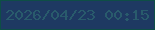 文字の大きさ：1、枠の色：0e4e46、背景の色：1e3962、文字の色：295b6c 無料ブログパーツのブログ時計