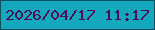 文字の大きさ：5、枠の色：0e505e、背景の色：13a8bd、文字の色：4e0e57 無料ブログパーツのブログ時計