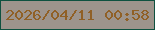 文字の大きさ：4、枠の色：0e513f、背景の色：9d948c、文字の色：906026 無料ブログパーツのブログ時計