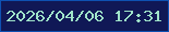 文字の大きさ：3、枠の色：0e51b2、背景の色：101856、文字の色：a0e4ca 無料ブログパーツのブログ時計
