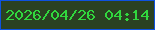 文字の大きさ：4、枠の色：0e52e0、背景の色：2a4122、文字の色：31d83e 無料ブログパーツのブログ時計