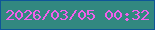 文字の大きさ：2、枠の色：0e5698、背景の色：328880、文字の色：f160eb 無料ブログパーツのブログ時計
